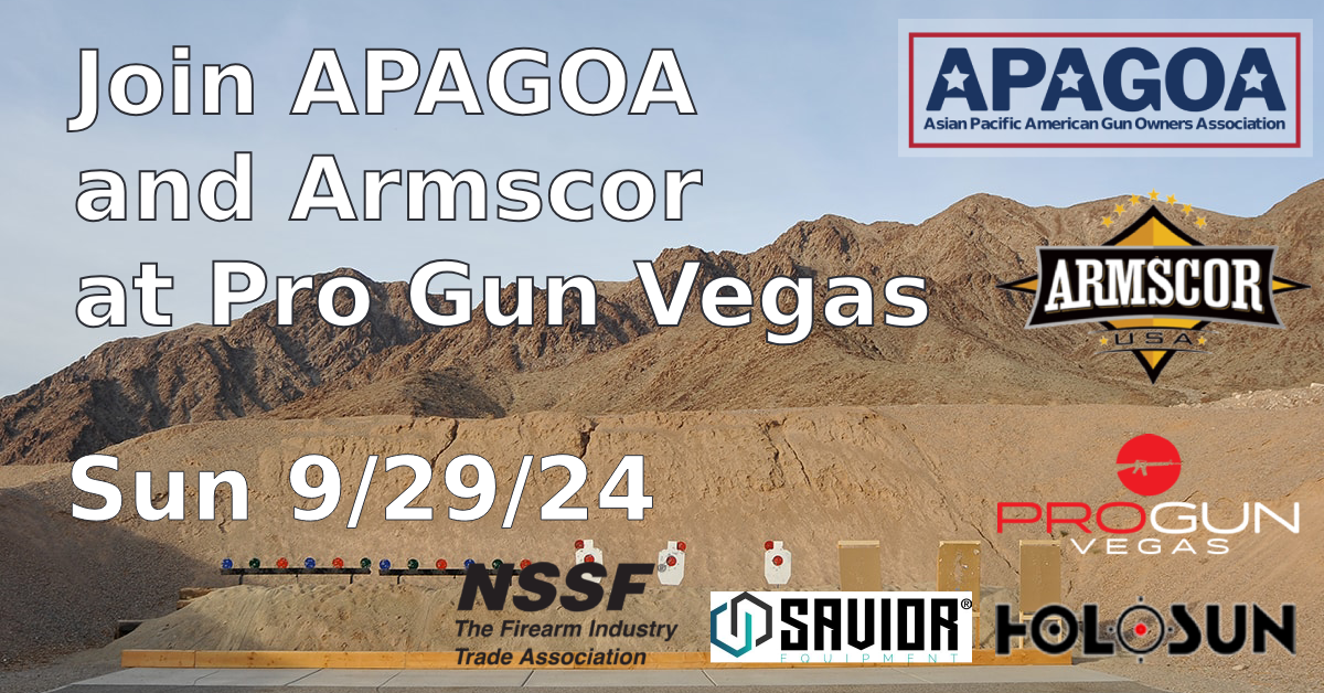 APAGOA and Armscor at Pro Gun Vegas September 29